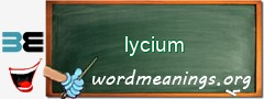 WordMeaning blackboard for lycium